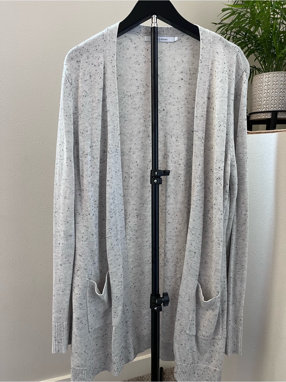 Stitches & Stripes Light Gray Speckled Open-Front women’s Cardigan